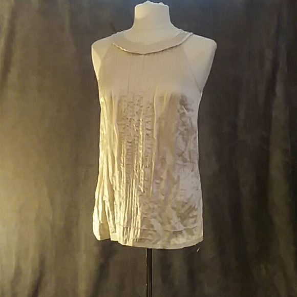 J Crew cream colored, shiny blouse - Picture 3 of 3